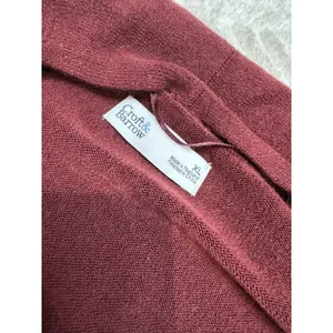 Croft & Barrow Cardigan Size Medium The Extra Soft Closureless Red Silk Women's thumbnail 8