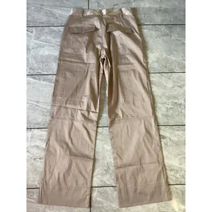 ZARA Wide Leg NWOT Cargo Pants Beige Satin Utility Pockets Women Size XS thumbnail 4
