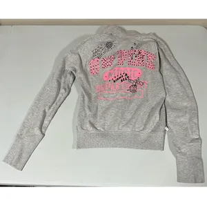 Victoria’s Secret PINK Gray Y2K Diamond Zipper Sweater Sweatshirt Hoodie XS 🎀✨ thumbnail 4