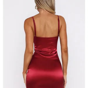 White Fox Boutique Burgundy Satin Chemise thumbnail 6