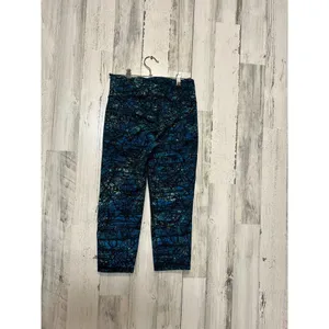 Old Navy Active Go-Dry Cropped Compression Leggings Womens Small Blue Mosaic thumbnail 2