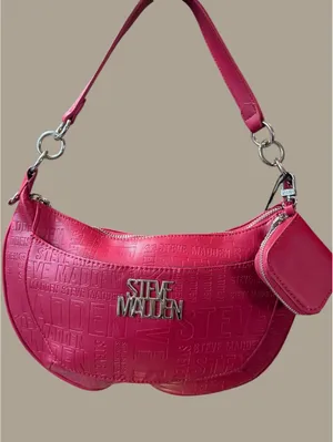 Steve Madden Red Embossed Logo Shoulder Bag with Coin Purse thumbnail 1