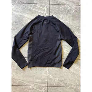 Halara NWOT Womens Quarter Zip Long Sleeve Activewear Top Black Ribbed Panels L thumbnail 2