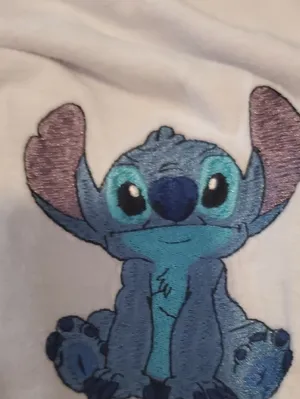 Disney White Short Sleeve Tee with Blue Stitch Chest Patch thumbnail 3