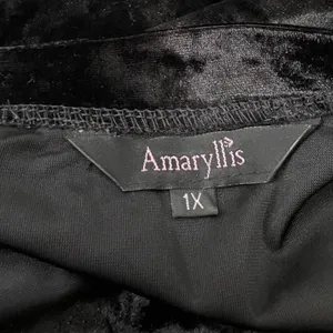 Amaryllis Plus Size 1X Dark Black Velvet Tee Top Shirt Quiet Luxury Edgy Gothic thumbnail 4