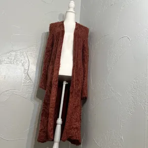 Free People Rust Long Cardigan thumbnail 6