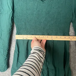 Zesica Woman’s Size Large tiered smocked mini Green‎ Long Sleeve Dress thumbnail 5