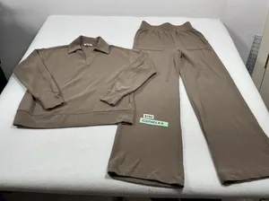 Womans Excellent 2 Pc Outfit Pants & Top Small Mauve Color thumbnail 1