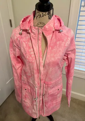 Charles River Apparel Pink Tie Dye Jacket thumbnail 1