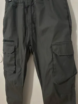 Wytzu Men's Black Cargo Pants - Utility Jogger Style thumbnail 3