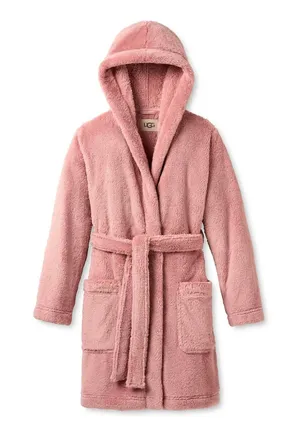 UGG Aarti Hooded Fleece Robe Dusk Pink 1121091 Plush Loungewear M thumbnail 1