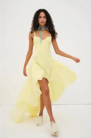For Love & Lemons June Maxi‎ Dress Yellow XS NWT thumbnail 1