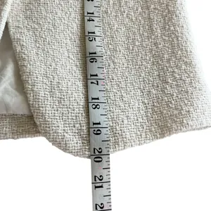 ZARA Pronounced Shoulder Textured Jacket Ecru Cream Wood Buttons Size XS Rare thumbnail 11
