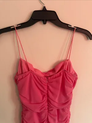 Hello Molly ruched mini dress blush pink color thumbnail 6