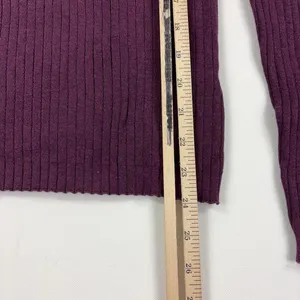 J McLaughlin Sweater Womens L Purple Turtleneck Tight-Knit Button Cuff Pullover thumbnail 3