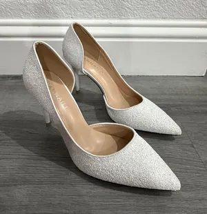 Elegant Annaili white/silver glitter pumps thumbnail 1