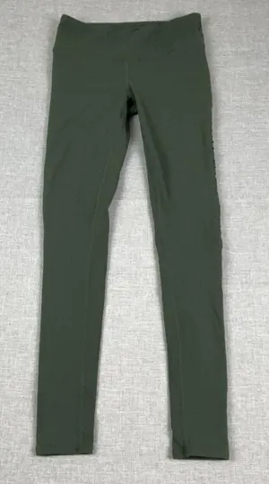 Alo Yoga High Waist Moto Leggings Womens XS Olive Green Pintuck Mesh 27" thumbnail 1