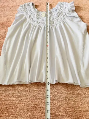We The Free Free People Light Blue Rayon Ruffle Sleeveless Top XS Boho thumbnail 3