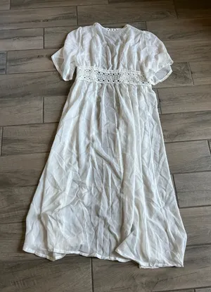 White Lace-Detail Women's Maxi cover up Dress thumbnail 1