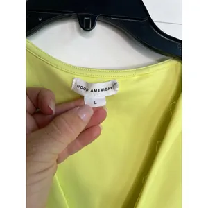 Good American Yellow V Neck Sleeveless Snap Closure GR4850 Bodysuit Large thumbnail 9
