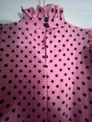 ASOS Pink Polka Dot Puff Sleeve Mini Dress US 2 thumbnail 4
