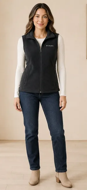 Columbia Womens Benton Springs Full Zip Fleece Vest Black Size Medium M Outdoor thumbnail 1