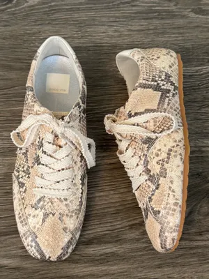 Dolce Vita Snakeskin Print Lace-Up Sneakers Size 7.5 thumbnail 3