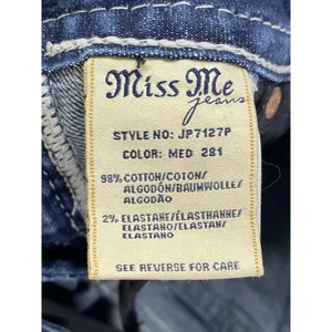 Miss Me Jeans Womens Sz 25 cuffed‎ capri Denim Embellished Fleur de lis Pockets thumbnail 9