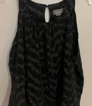 Anthropologie Black and Silver Blouse‎ thumbnail 1