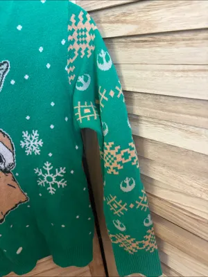 Disney Green Knit Holiday Sweater Medium thumbnail 3