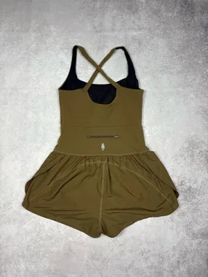 Free People Movement Righteous Runsie Army Green Athletic Romper thumbnail 3
