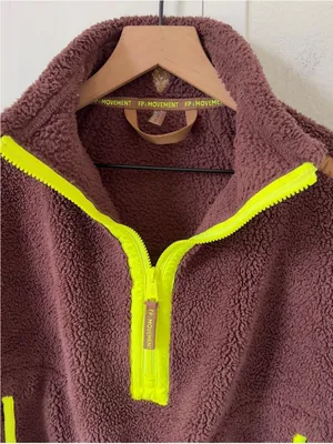 Free People FP Movement Mountain High Colorblock Half-Zip Fleece Cocoa Sky Combo thumbnail 5