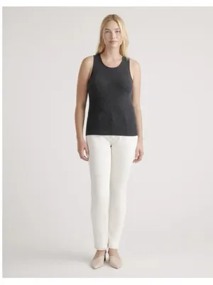 Quince Featherweight Cashmere Ribbed Tank Black Size Large thumbnail 2