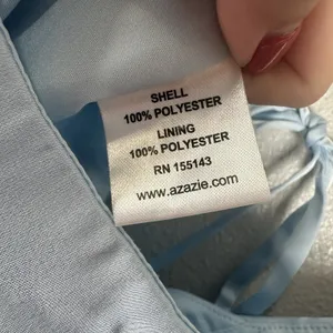 NEW Azazie Bondi Bridesmaid Dress Womens Sz A10 Sky Blue Satin Formal Maxi Slit thumbnail 10