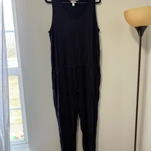Daily Ritual NWT Navy Blue Tank Top Straight Leg Jumpsuit Size XL thumbnail 2