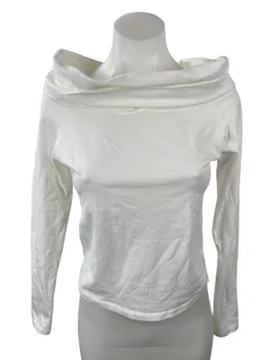 Brandy Melville Women's White Off The Shoulder Long Sleeve Blouse Top Size S thumbnail 1