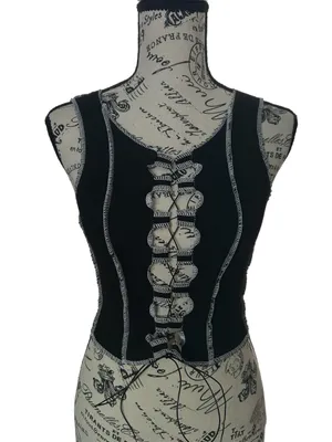 Brand New Black Peekaboo Top Size L thumbnail 1