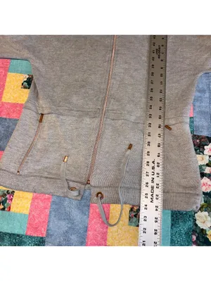 BMW $112 Woman’s S Gray Full Zip Sweat Jacket with Drawstring Hem Zip Pockets thumbnail 10