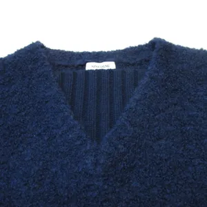 NWT Alexa Chung for Madewell Bobbie Sweater in Navy Blue Alpaca Boucle M thumbnail 7