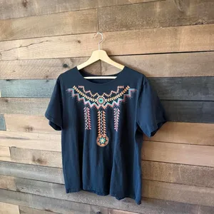 Vintage 90s Southwestern Geometric Graphic T Shirt Black Tribal Desert Print thumbnail 7