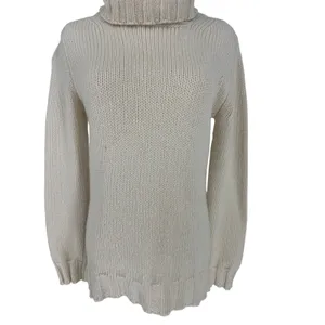 Incentive Cashmere Ivory Chunky Knit Turtleneck Sweater Made Italy Size S thumbnail 7