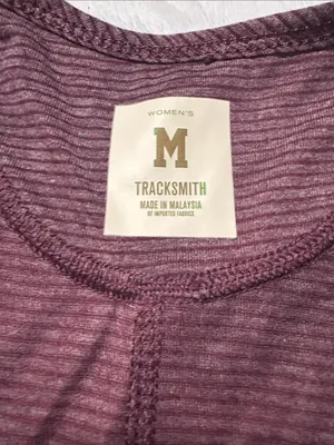 Tracksmith size medium Heathered Plum Stripe Racerback Training Tank Purple thumbnail 2