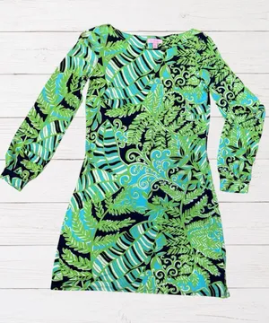 Lilly‎ Pulitzer Ritchie Dress Hot Hot Hot Silk Cotton Blend Tropical Print Small thumbnail 1