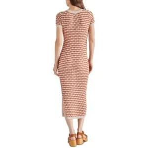 Steve Madden Theresa Sweater Dress XS Orange Striped Knit Maxi‎ NWT thumbnail 7
