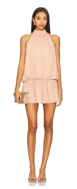 More to Come Revolve Kassia Mini Dress Blush Size S Tan thumbnail 1