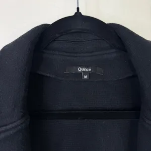 Quince 100% Organic Cotton Black Soft Relaxed Open Front Knit Blazer Medium thumbnail 10