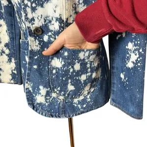 Vintage Wrangler Bleached Denim Blazer Jacket‎ S | Western Grunge Streetwear thumbnail 5