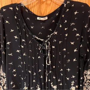 Billabong Just Like You Long-Sleeve Gauzy Rayon Mini Dress Off Black‎ Size Large thumbnail 7
