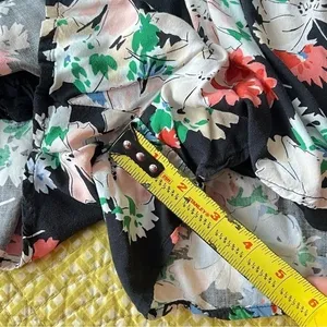 Abercrombie &‎ Fitch Black Floral Button Front Tie Waist Romper XS Short Sleeve thumbnail 8