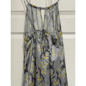 Cupshe‎ Silver Grey Floral Satin Midi Dress Yellow Print Halter Tie Back Medium thumbnail 5